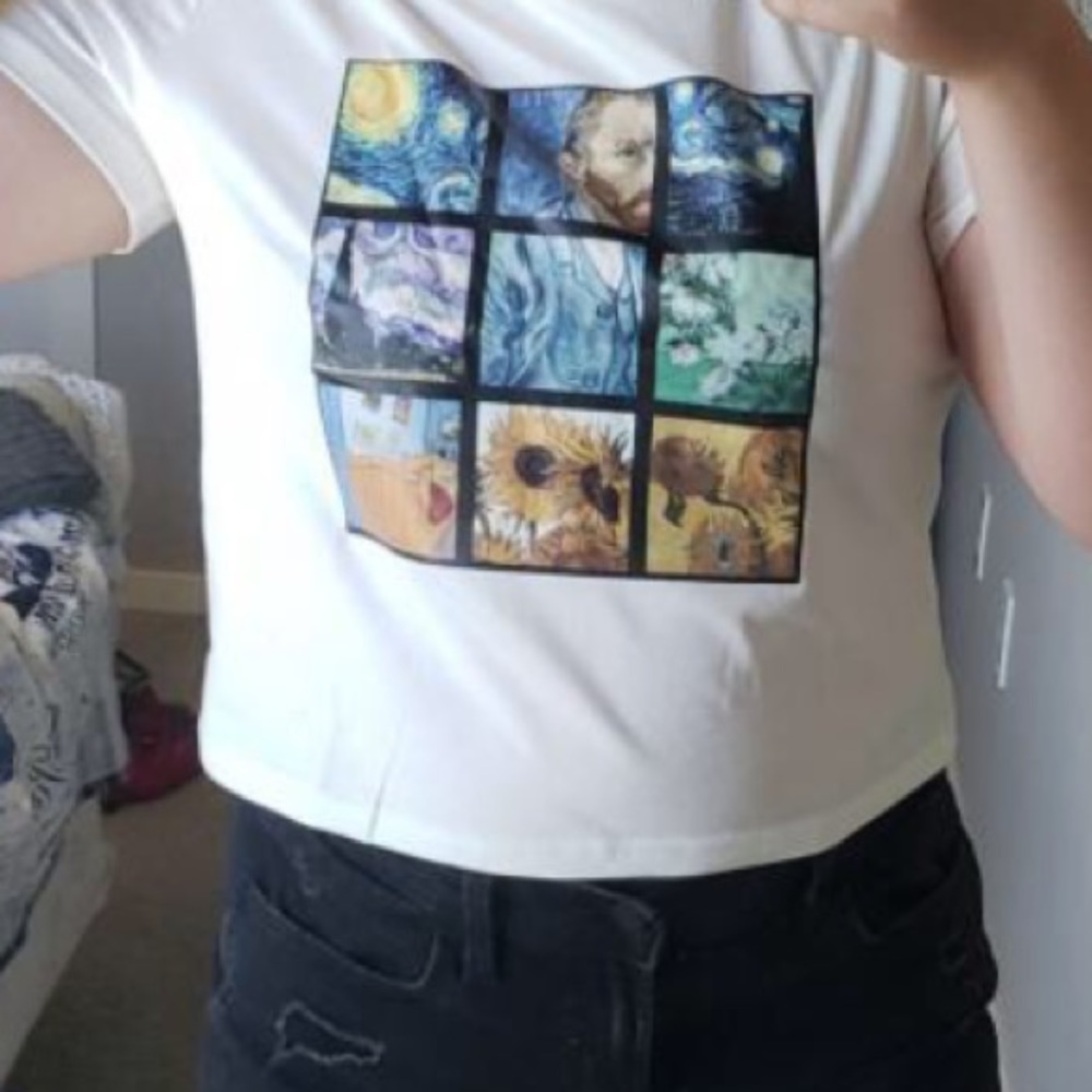 Artsy Tie Crop T Shirt